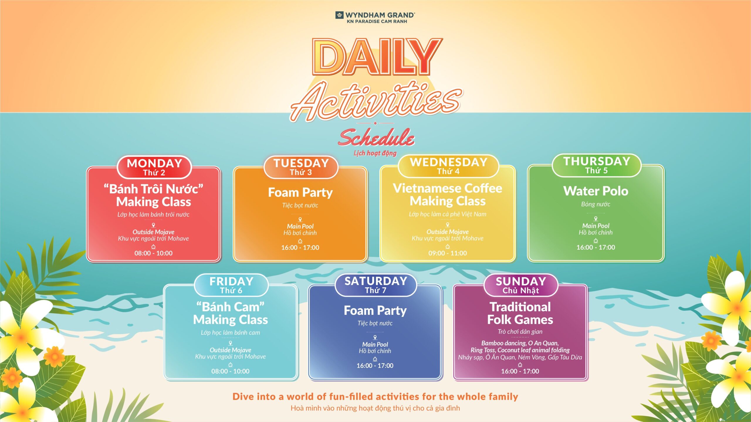 Vibrant Daily Activities 1 Wyndham Grand KN Paradise Cam, Entertainment Activties, daili activities, hoạt động giải trí, hoạt động hằng ngày
