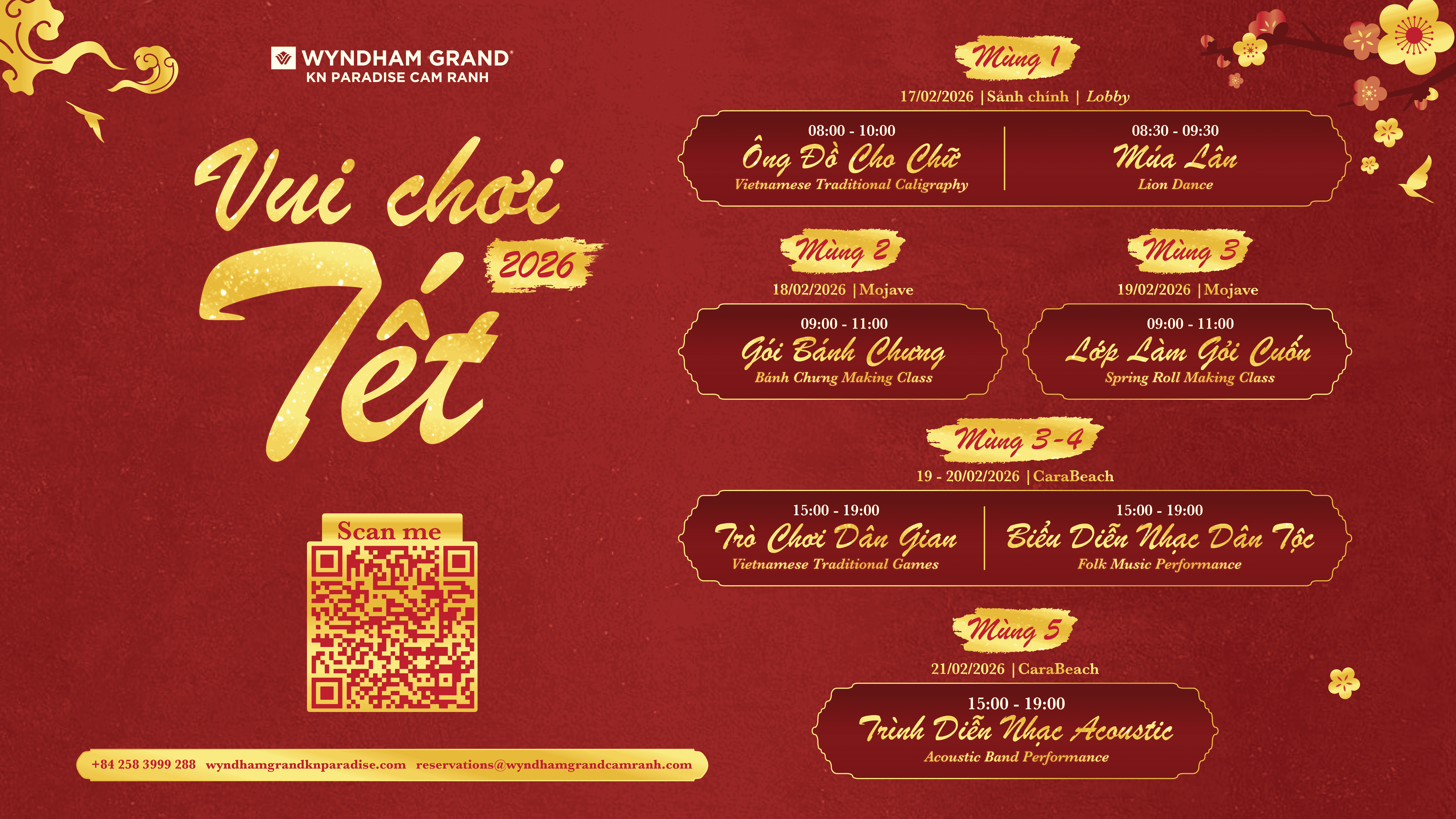 Ky Nghi Tet, Lunar New Year Activities at Wyndham Grand KN Paradise Cam Ranh, Lunar New Year Vacation at Bai Dai
